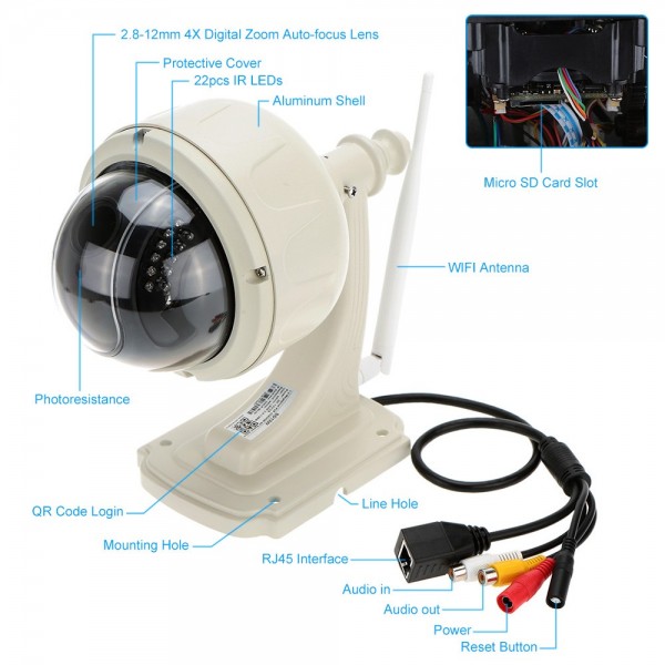 IP Security Camera Waterproof Wi-Fi